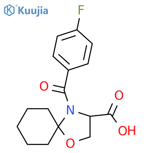 4-(4-Fluorophenyl)carbonyl-1-oxa-4-azaspiro4.5decane-3-carboxylic acid structure