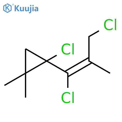 Cyclopropane, 1-chloro-1-(1,3-dichloro-2-methyl-1-propenyl)-2,2-dimethyl-, (E)- (9CI) structure