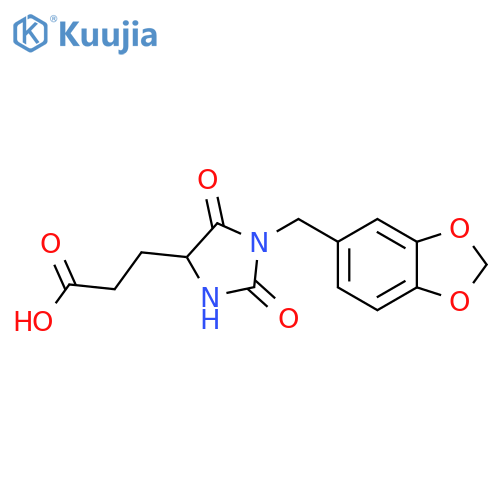 3-1-(1,3-Benzodioxol-5-ylmethyl)-2,5-dioxoimidazolidin-4-ylpropanoic acid structure