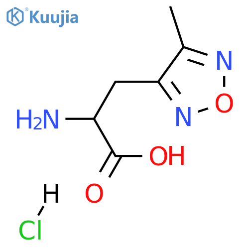 2-amino-3-(4-methyl-1,2,5-oxadiazol-3-yl)propanoic acid hydrochloride structure