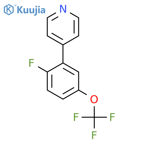 4-(2-Fluoro-5-(trifluoromethoxy)phenyl)pyridine structure