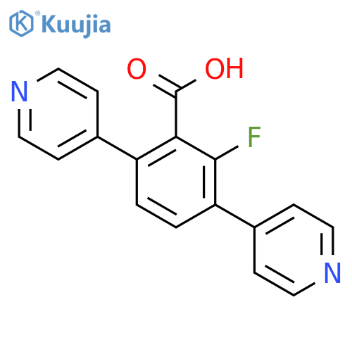 2-Fluoro-3,6-di(pyridin-4-yl)benzoic acid structure