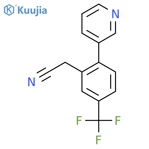 2-(2-(Pyridin-3-yl)-5-(trifluoromethyl)phenyl)acetonitrile structure