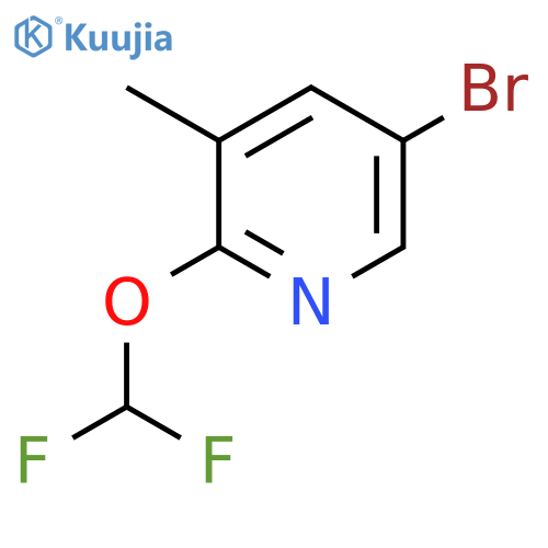 Pyridine, 5-bromo-2-(difluoromethoxy)-3-methyl- structure