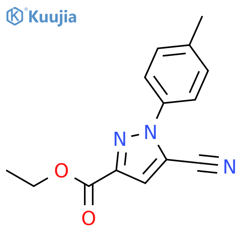 Ethyl 5-cyano-1-(p-tolyl)-1H-pyrazole-3-carboxylate structure