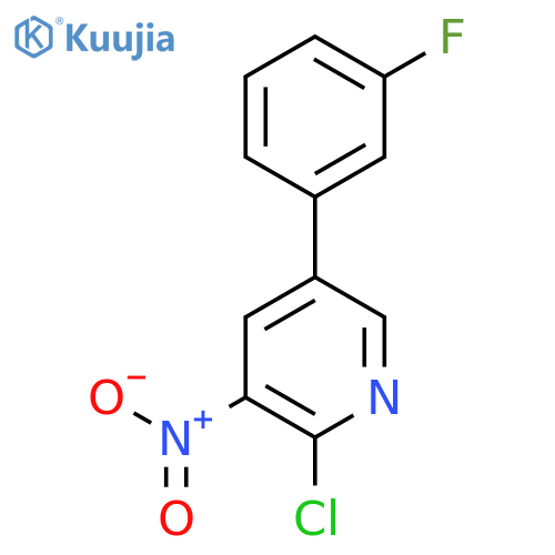 2-Chloro-5-(3-fluorophenyl)-3-nitropyridine structure