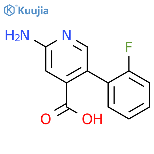 2-amino-5-(2-fluorophenyl)pyridine-4-carboxylic acid structure