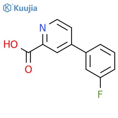 4 - (3 - Fluorophenyl)pyridine - 2 - carboxylic acid structure
