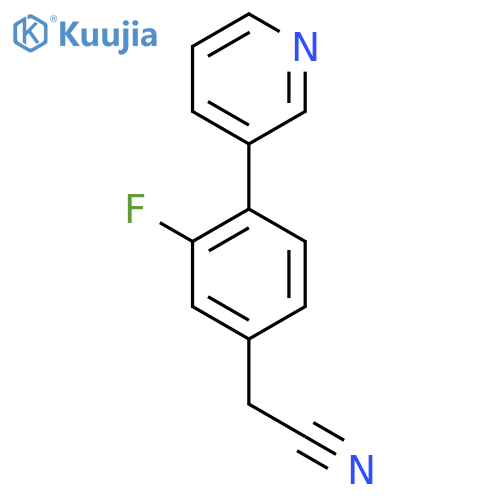 2-(3-Fluoro-4-(pyridin-3-yl)phenyl)acetonitrile structure