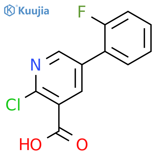 2-chloro-5-(2-fluorophenyl)pyridine-3-carboxylic acid structure