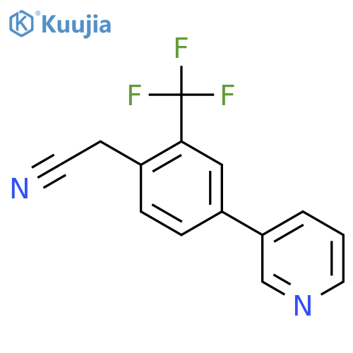 2-(4-(Pyridin-3-yl)-2-(trifluoromethyl)phenyl)acetonitrile structure