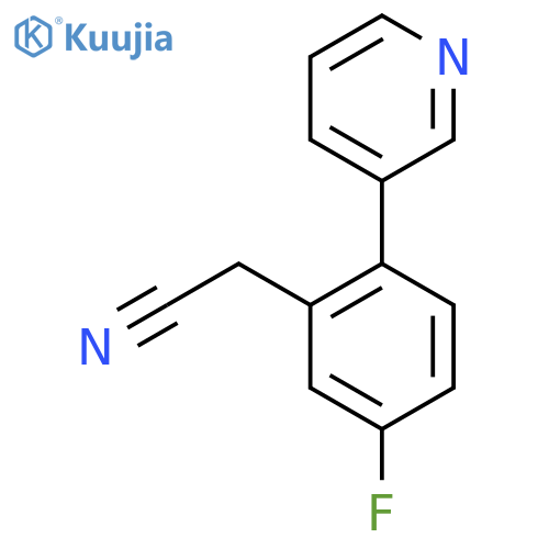 2-(5-Fluoro-2-(pyridin-3-yl)phenyl)acetonitrile structure