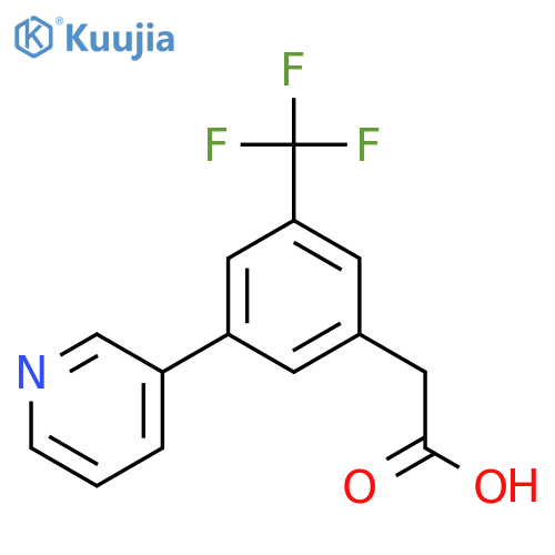 2-(3-(Pyridin-3-yl)-5-(trifluoromethyl)phenyl)acetic acid structure