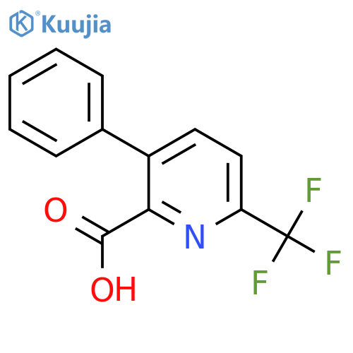 3-Phenyl-6-(trifluoromethyl)-2-pyridinecarboxylic acid structure