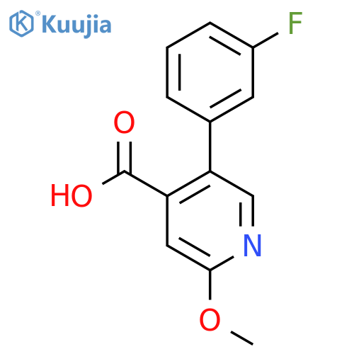 5-(3-Fluorophenyl)-2-methoxyisonicotinic acid structure