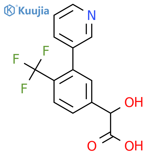 2-Hydroxy-2-(3-(pyridin-3-yl)-4-(trifluoromethyl)phenyl)acetic acid structure