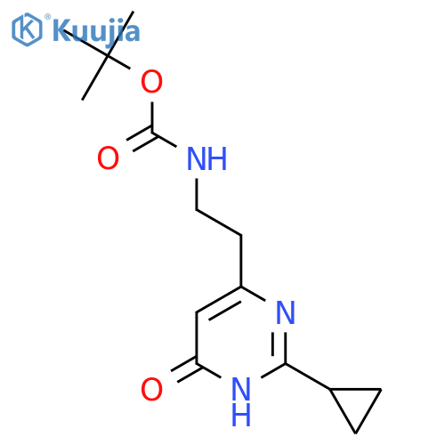 tert-butyl N-2-(2-cyclopropyl-6-hydroxypyrimidin-4-yl)ethylcarbamate structure