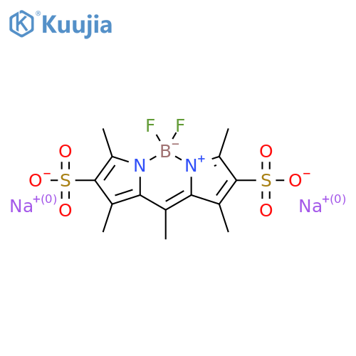 (3,5-Dimethyl-4-sulfo-1h-pyrrol-2-yl)(3,5-dimethyl-4-sulfo-2h-pyrrol-2-ylidene)methylmethane(difluoroborane) Disodium Salt structure