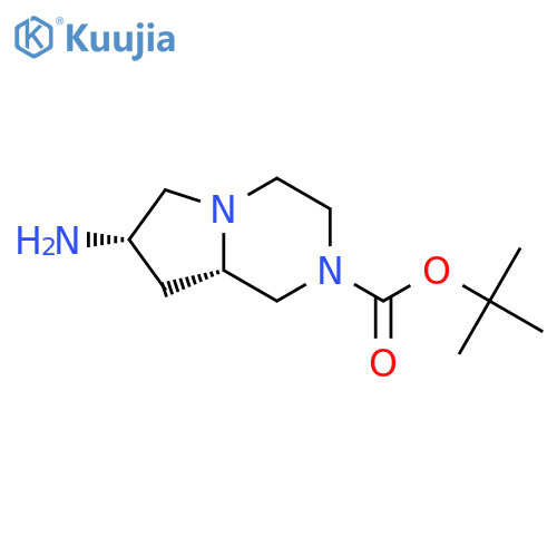 tert-butyl rel-(7S,8aS)-7-amino-3,4,6,7,8,8a-hexahydro-1H-pyrrolo[1,2-a]pyrazine-2-carboxylate structure