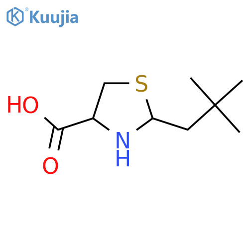 2-(2,2-Dimethylpropyl)-1,3-thiazolidine-4-carboxylic acid structure
