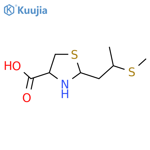 2-2-(Methylsulfanyl)propyl-1,3-thiazolidine-4-carboxylic acid structure