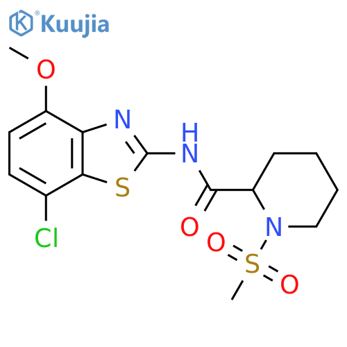 N-(7-chloro-4-methoxy-1,3-benzothiazol-2-yl)-1-methanesulfonylpiperidine-2-carboxamide structure