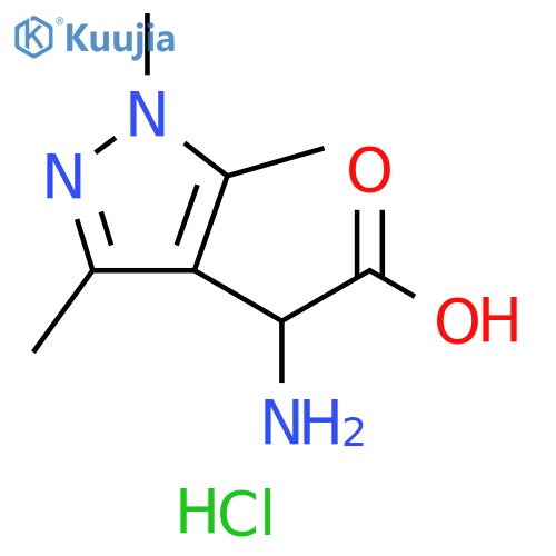 2-amino-2-(trimethyl-1H-pyrazol-4-yl)acetic acid dihydrochloride structure