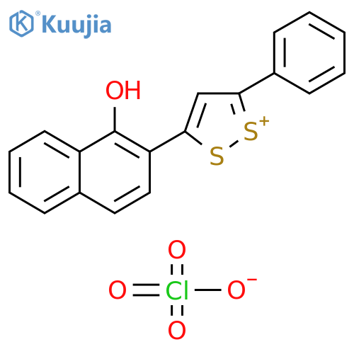 1,2-Dithiol-1-ium, 3-(1-hydroxy-2-naphthalenyl)-5-phenyl-, perchlorate (1:1) structure