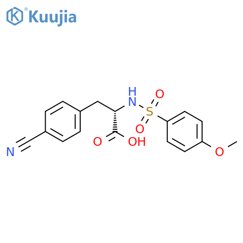 3-(4-Cyanophenyl)-2-{(4-methoxyphenyl)sulfonylamino}propanoic acid structure
