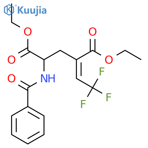 1,5-diethyl 2-(phenylformamido)-4-(2,2,2-trifluoroethylidene)pentanedioate structure