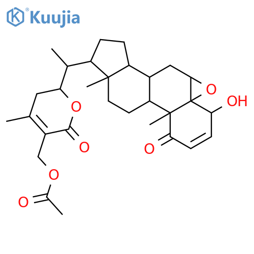 27-acetoxy-5beta,6beta-epoxy-4beta-hydroxy-1-oxo-witha-2,24-dienolide structure
