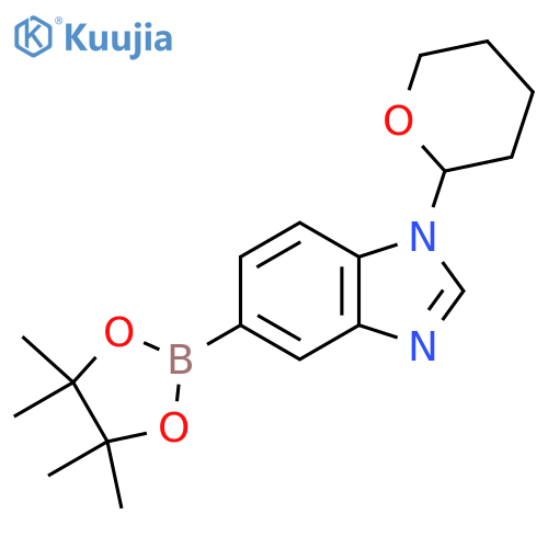 1-(Tetrahydro-2h-pyran-2-yl)-5-(4,4,5,5-tetramethyl-1,3,2-dioxaborolan-2-yl)-1h-benzo[d]imidazole structure