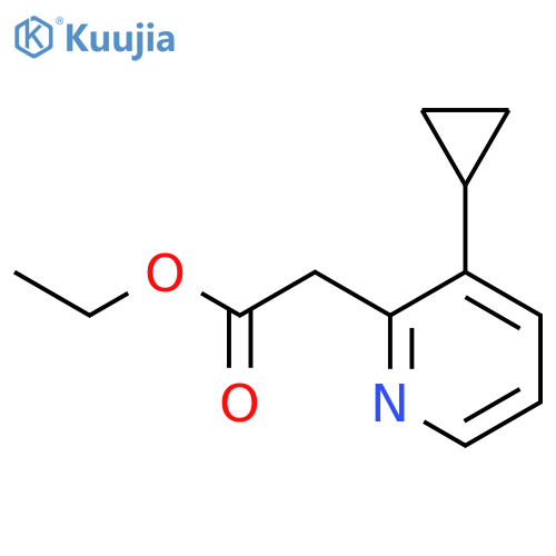 Ethyl 2-(3-cyclopropylpyridin-2-yl)acetate structure