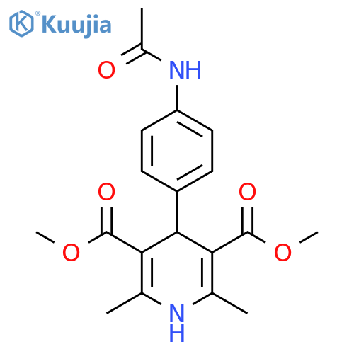 3,5-Pyridinedicarboxylicacid, 4-[4-(acetylamino)phenyl]-1,4-dihydro-2,6-dimethyl-, 3,5-dimethyl ester structure