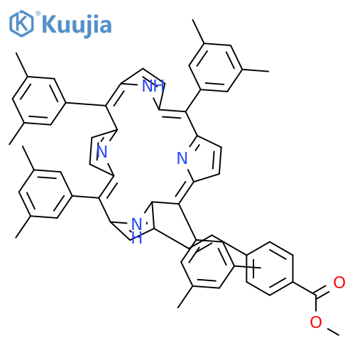Benzoic acid, 4-[(1E)-2-[5,10,15,20-tetrakis(3,5-dimethylphenyl)-21H,23H-porphin-2-yl]ethenyl]-, methyl ester structure