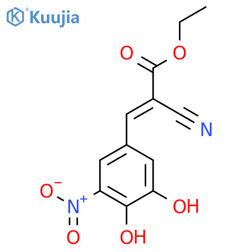 Ethyl (2E)-2-cyano-3-(3,4-dihydroxy-5-nitrophenyl)prop-2-enoate structure