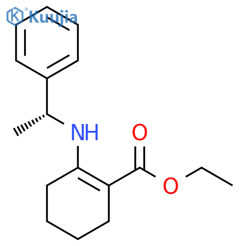 1-Cyclohexene-1-carboxylic acid, 2-[[(1R)-1-phenylethyl]amino]-, ethyl ester structure