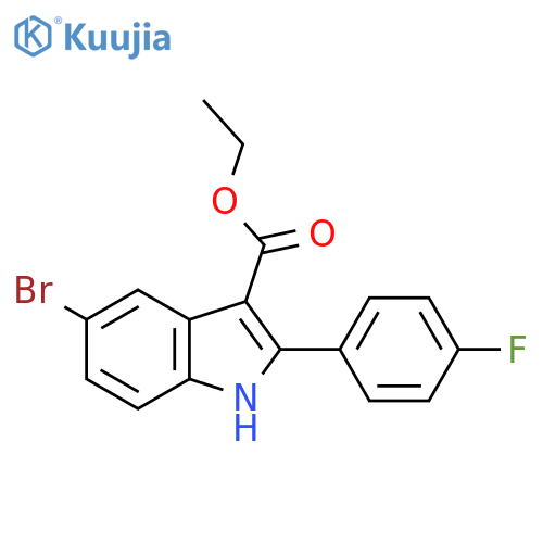Ethyl 5-bromo-2-(4-fluorophenyl)-1H-indole-3-carboxylate structure