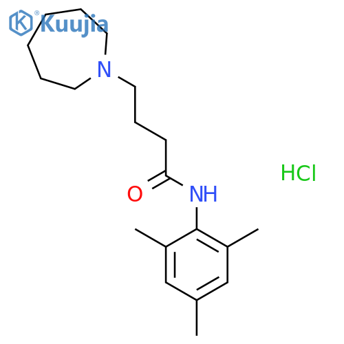 1H-Azepine-1-butanamide,hexahydro-N-(2,4,6-trimethylphenyl)-, hydrochloride (1:1) structure