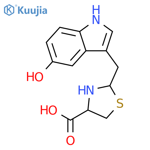 4-Thiazolidinecarboxylicacid, 2-[(5-hydroxy-1H-indol-3-yl)methyl]- structure
