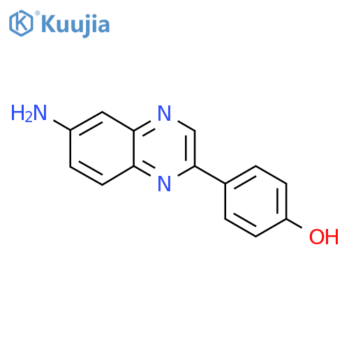 4-(6-aminoquinoxalin-2-yl)phenol structure