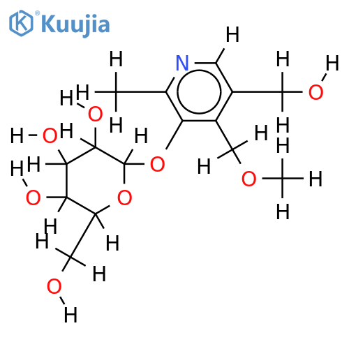 3-hydroxy-5-hydroxymethyl-4-methyxymethyl-2-methylpyridine 3-O-beta-D-glucopyranoside structure