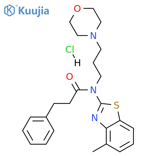 N-(4-methyl-1,3-benzothiazol-2-yl)-N-[3-(morpholin-4-yl)propyl]-3-phenylpropanamide hydrochloride structure
