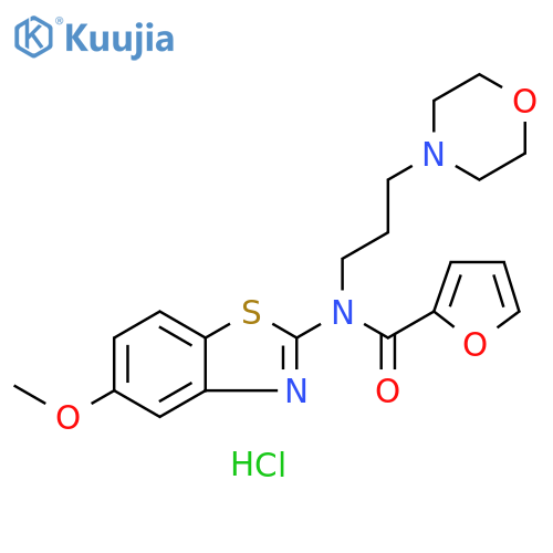 N-(5-methoxy-1,3-benzothiazol-2-yl)-N-[3-(morpholin-4-yl)propyl]furan-2-carboxamide hydrochloride structure