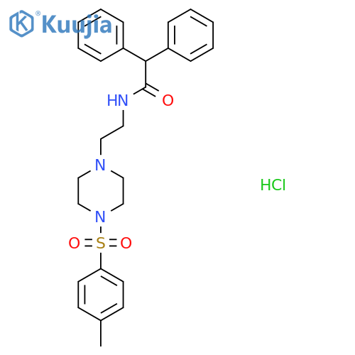 N-{2-4-(4-methylbenzenesulfonyl)piperazin-1-ylethyl}-2,2-diphenylacetamide hydrochloride structure