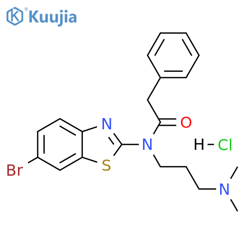 N-(6-bromo-1,3-benzothiazol-2-yl)-N-[3-(dimethylamino)propyl]-2-phenylacetamide hydrochloride structure