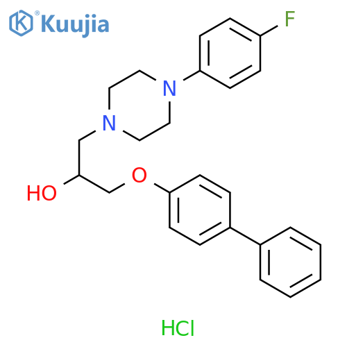 1-{[1,1'-biphenyl]-4-yloxy}-3-[4-(4-fluorophenyl)piperazin-1-yl]propan-2-ol dihydrochloride structure