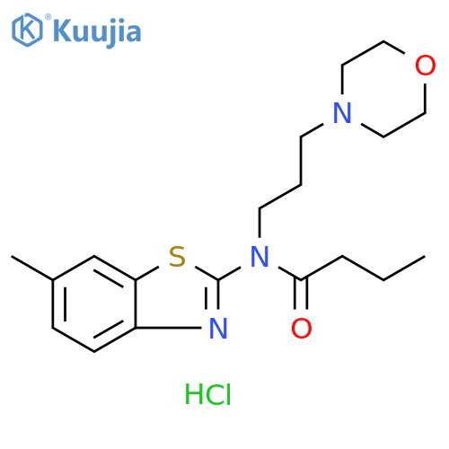 N-(6-methyl-1,3-benzothiazol-2-yl)-N-[3-(morpholin-4-yl)propyl]butanamide hydrochloride structure