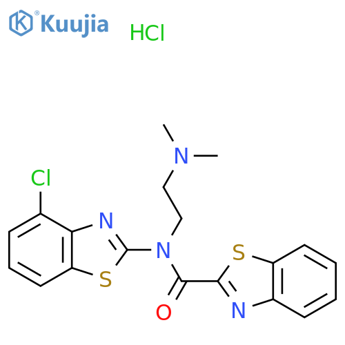 N-(4-chloro-1,3-benzothiazol-2-yl)-N-[2-(dimethylamino)ethyl]-1,3-benzothiazole-2-carboxamide hydrochloride structure
