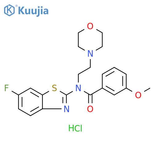 N-(6-fluoro-1,3-benzothiazol-2-yl)-3-methoxy-N-[2-(morpholin-4-yl)ethyl]benzamide hydrochloride structure